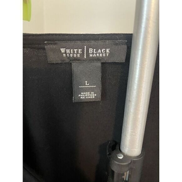 White House Black Market Cross Over Drape Ruching Women's‎ Large - Picture 8 of 14